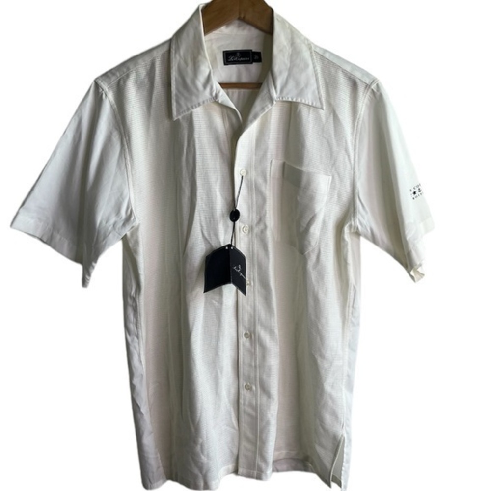 Les Copains White Short Sleeve Button Down NWT